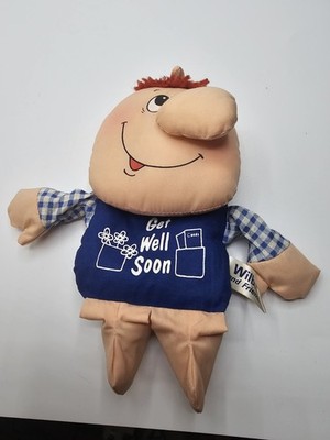 Russ Berrie Wilbur & Friends ''Get Well Soon'' Plüsch Sitzsack Puppe 80er Nussschalen