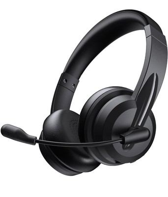 Wireless Headset with AI Noise Cancelling Microphone Bluetooth Headset