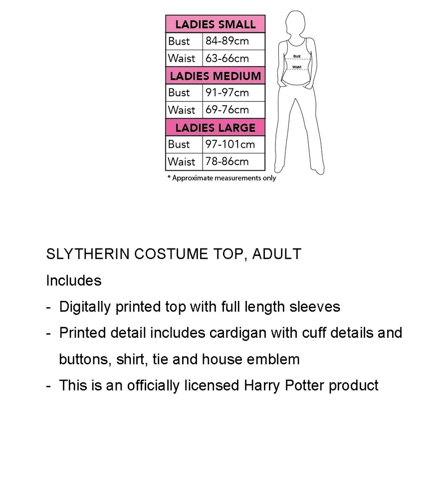 Licencia Damas Harry Potter Slytherin Disfraz Top Verde Libro Semana Camisa Foto 3 de 4