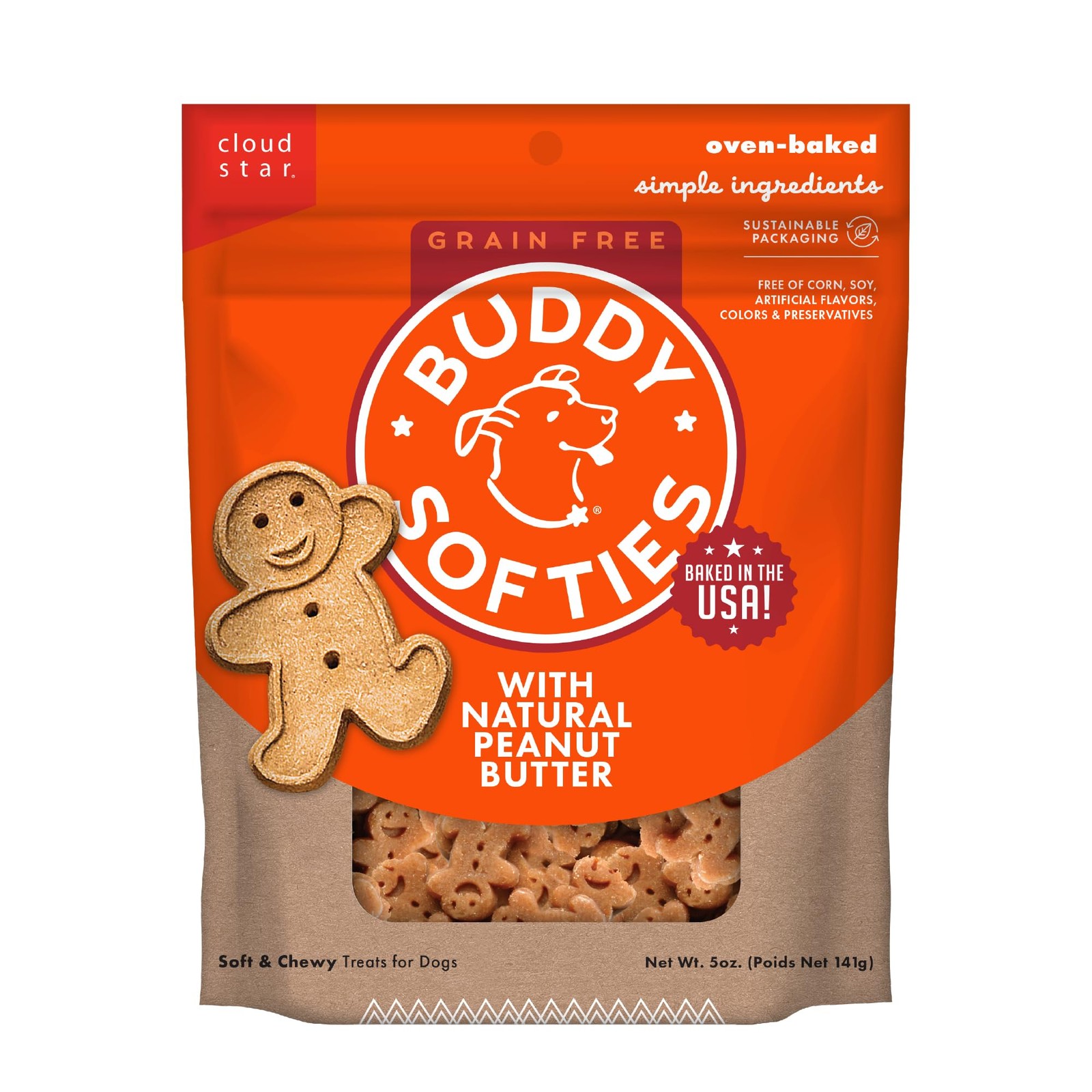 Buddy Biscuit Softies 5 Oz. Pouch, Grain-free Soft & Chewy, 