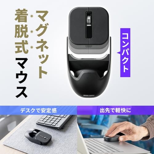 Sanwa Direct Mini Wireless Mouse Detachable Bluetooth/2.4GHz Multi ...