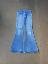 Vintage 70  s Levi  s 684 Orange Tab Bellbottom Flare Distressed Jeans Size 27x32