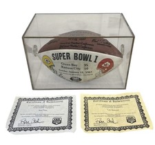 Bart Starr & Len Dawson Signed Super Bowl I Football NFL QB Legends w/ COA