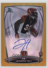 Jeremy Hill Bowman Chrome 2014 Gold Refractor /50 Auto
