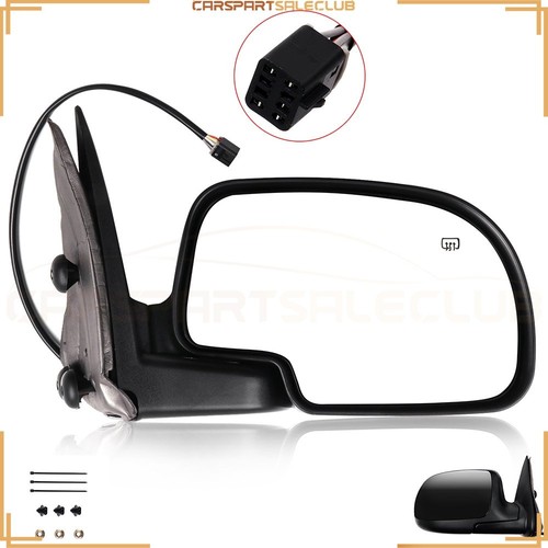 Right Side View Manual Folding Heated Black Fits 2000-2002 Chevy GMC Yukon XL - Picture 6 of 8