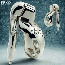 Cobra Small Silver Metal Male Chastity Cage Mamba CB Lock Cage Strapon Belt Men