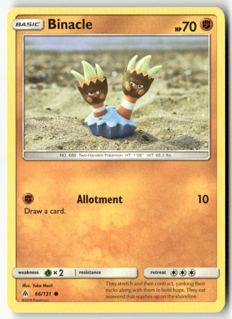 Binacle 66/131 Common Forbidden Light Pokemon Lightly Played Yuka Morii