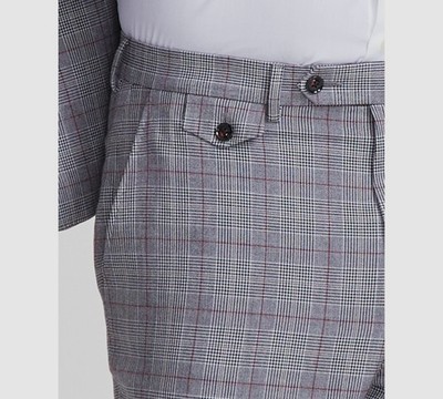 Tayion Collection Men's Classic-Fit Plaid Suit Pants - Black/Red/White - 40x30 Tayion Collection Men's Classic-Fit Plaid Suit Pants - Black/Red/White - 40x30