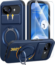 JAME for Google Pixel 10A Case, Ring Holder Stand Kickstand, Slide Camera Cover