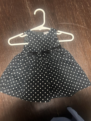 Carter's Girls NB Black White Polka Dot Dress