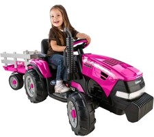 New Peg Perego pink Case IH Magnum Tractor and Trailer ride on FREE SHIPPING