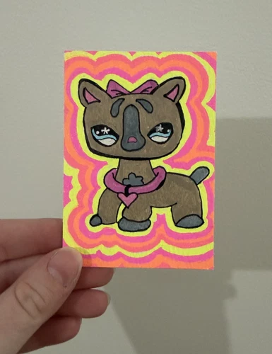 ACEO Original Art Card Littlest Pet Shop 2000s - Signed *birdwithboots_art