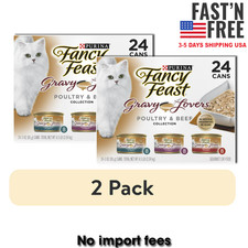  2 Pack Purina Fancy Feast Gravy Lovers, Wet Cat Food Collection,3 oz 24 Pack 