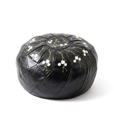 Storage Ottoman Embroidery Fastener Opening Home Furniture