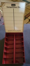 Vintage Kodak Compartment File Slide Box   12-Slot Metal Storage Case