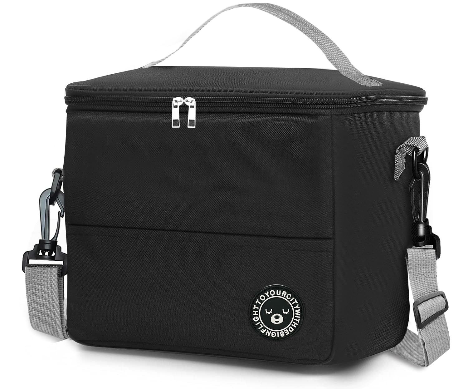 hzzycer Lunch Bag, Insulated Bags 26cm x 17cm x 18cm, 7.9L, Black-m