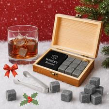 Pierres à Whisky Réutilisables Cubes Rafraîchissants avec Pince Coffret Bar Cad