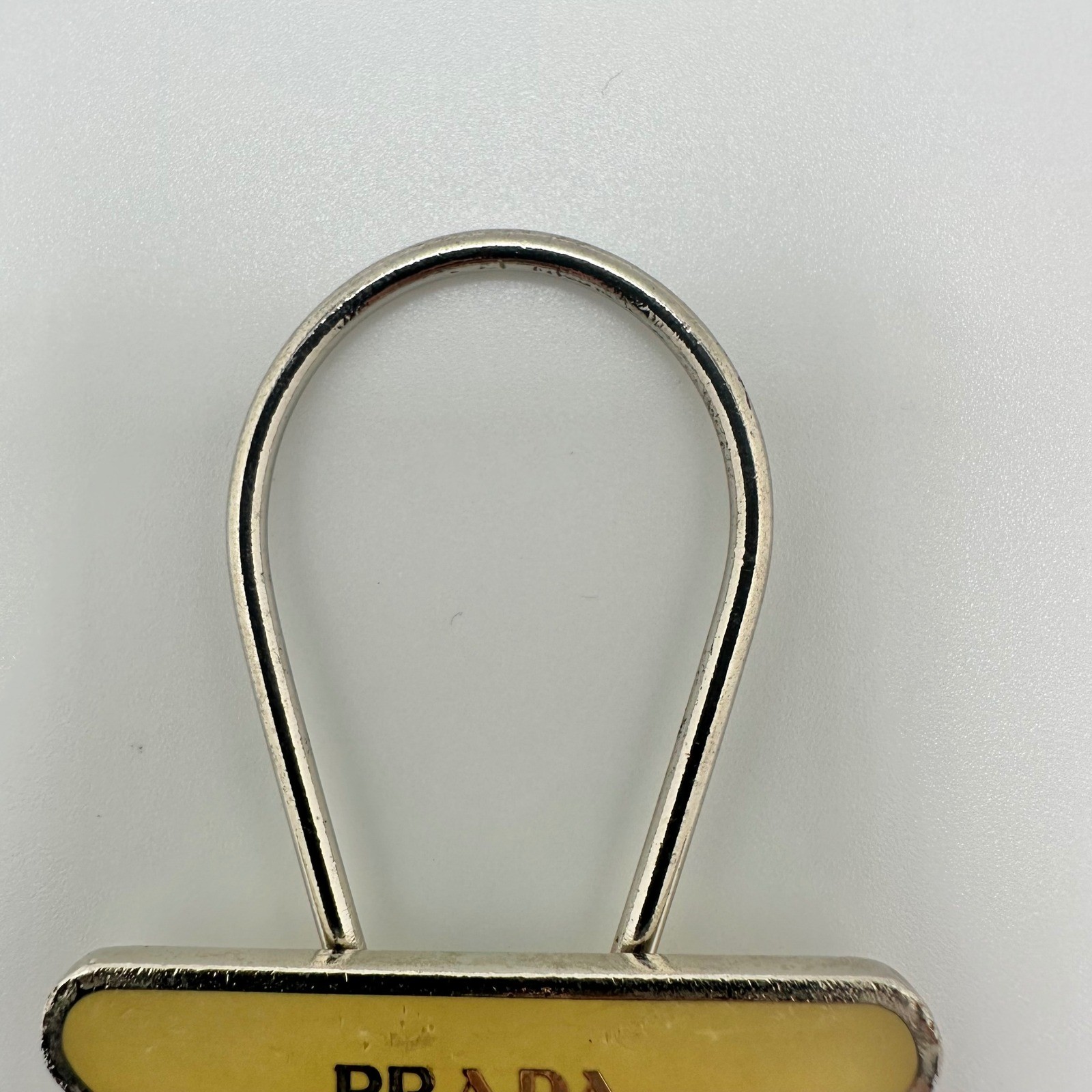 Authentic Prada Triangle Logo Key Ring Keychain Y… - image 5