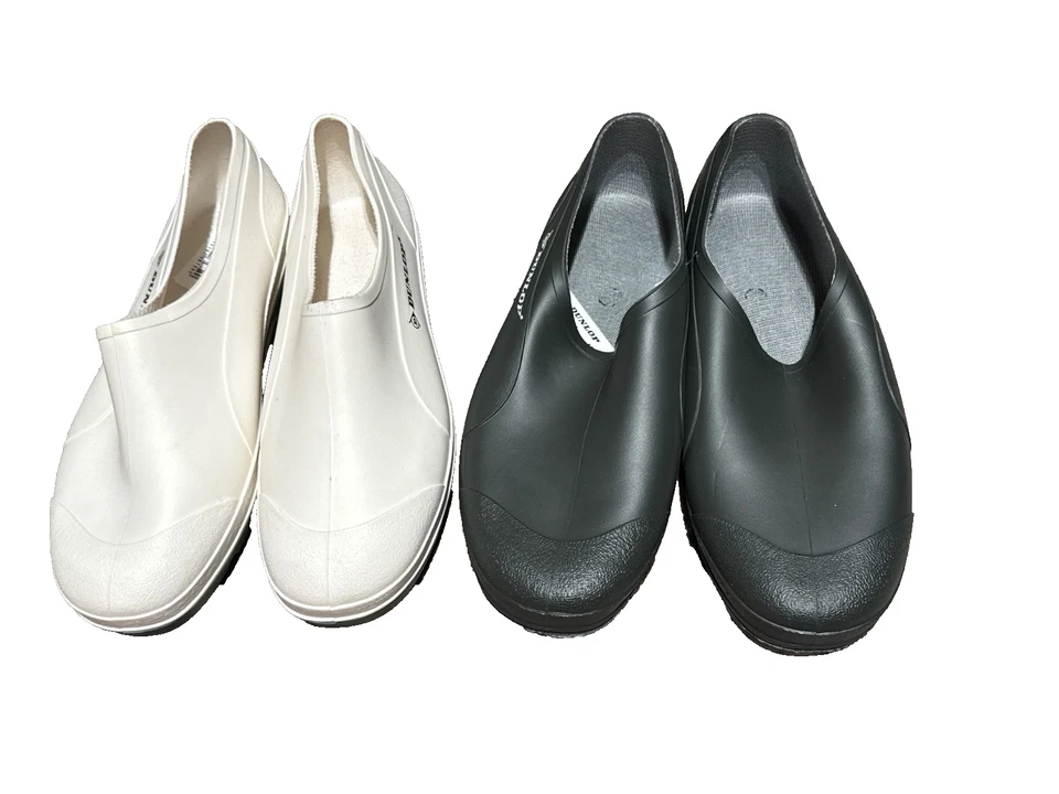 (2) Sz 8 Green & Cream Unisex Waterproof Garden Welly Shoes Gardening Clogs - Image 3 of 4