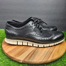 Cole Haan ZeroGrand Wingtip Oxfords Men's Size 9.5 Black Leather Shoes C20720