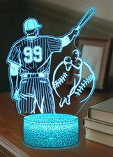 Baseball Night Light 3D Illusion, Baseball Gifts for Boys, 16 Color LED Light...