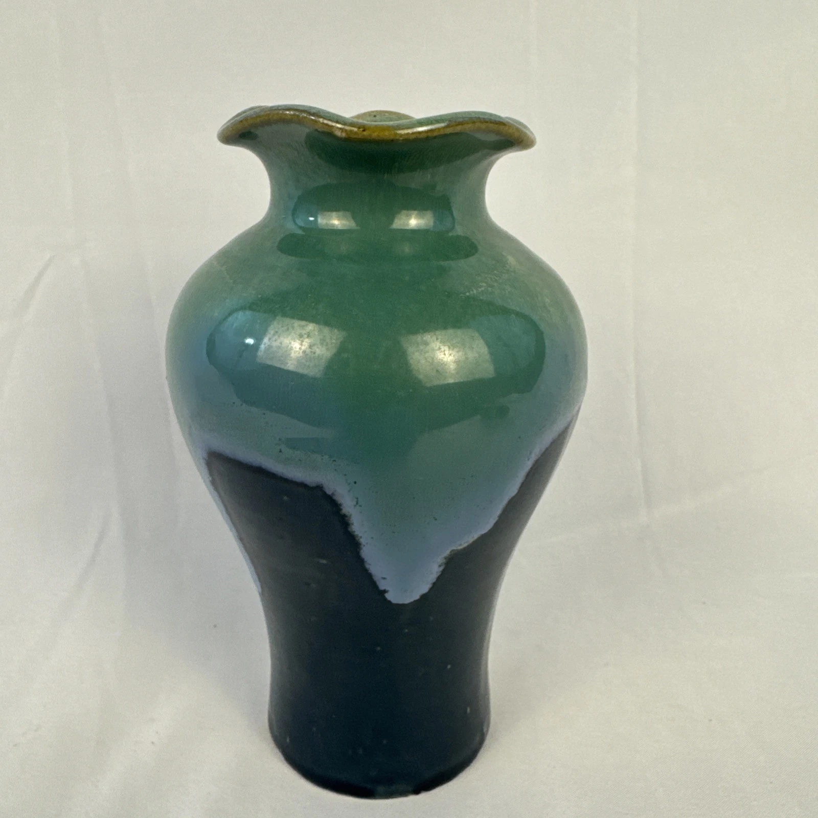 Elegant 7inch dripped ceramic vase, tier colored made in Vietnam gorgeous design
