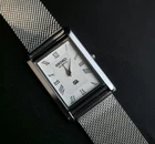 Vintage Seiko Slim Tank Quartz Men White Face Dress Watch-Free DDP Shipping