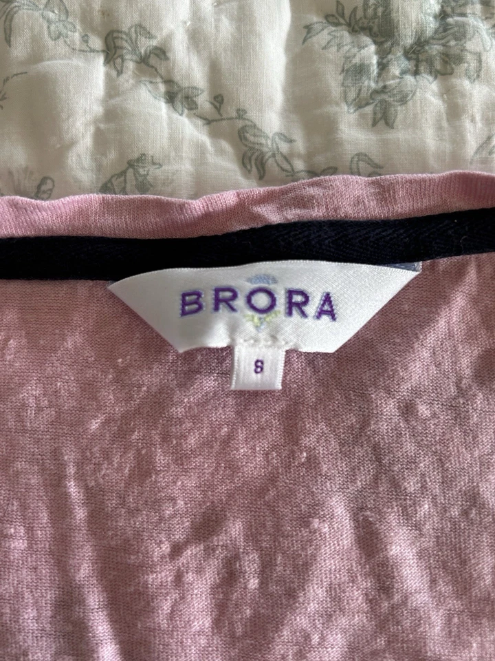 Brora Pale Pink 100% Linen T-shirt, Size 8, Excellent Condition - Image 2 of 4