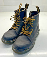 Dr Martens Doc Kids Child Size 1 Leather Brown Airwair Boots 1460J AW004 Zipper