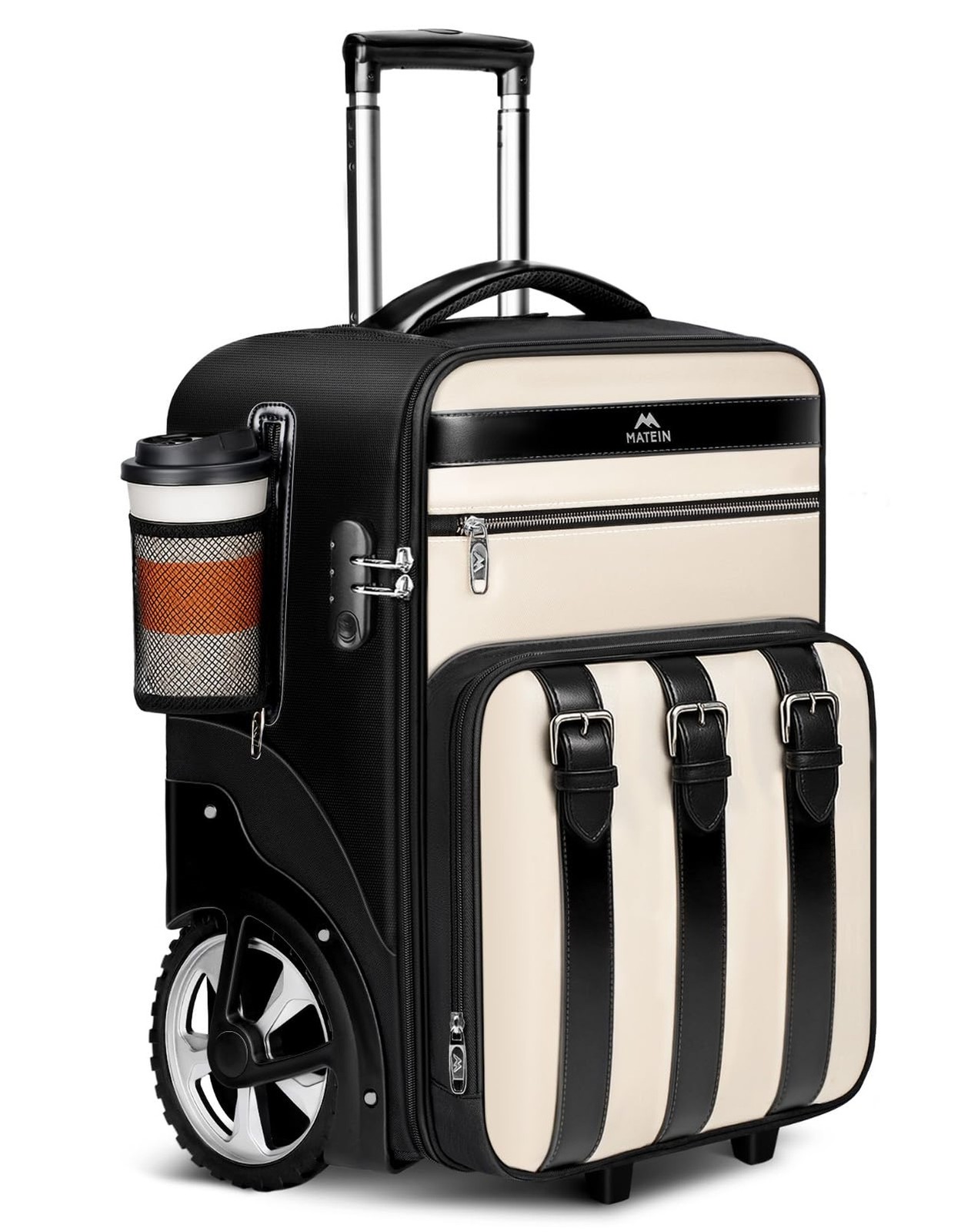 MATEIN 2 In 1 Rolling Carry on Luggage with Shoulder Strap for Women, Flight ...
