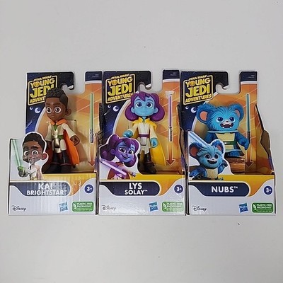 Lot of 3! Star Wars Young Jedi Adventures Nubs, Lys Solay, Kai Brightstar Figure