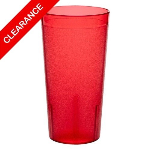 NEW Red 20 oz Pebbled Plastic Tumbler Commercial Restaurant Cup Glass