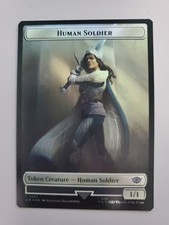MTG Human Soldier(1)/Food(9) LotR: Tales Of Middle-earth Foil Double Sided Token