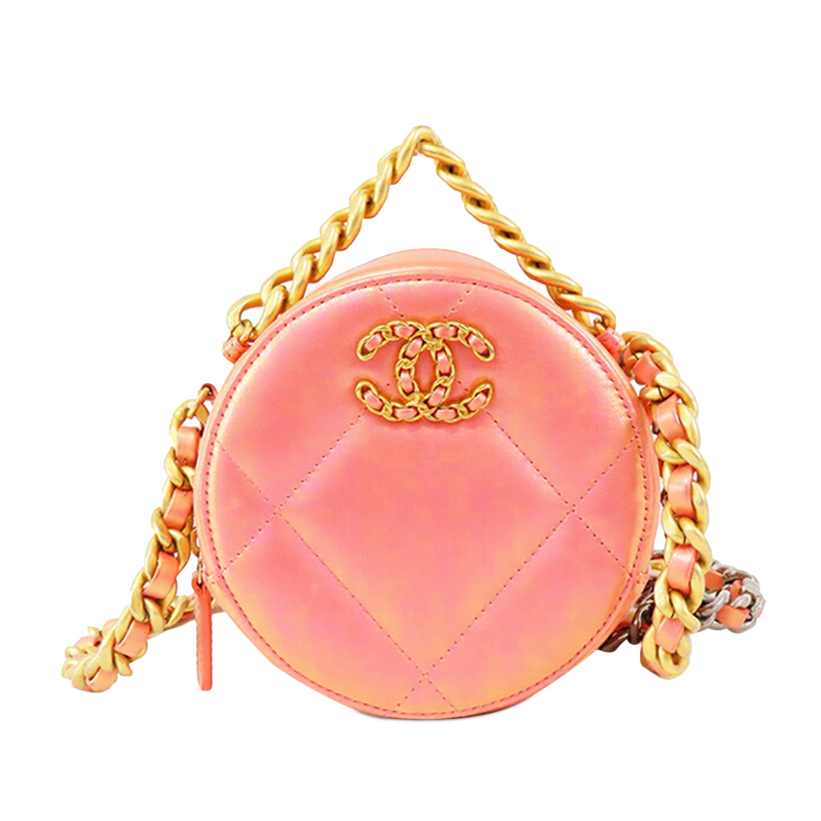 Chanel Iridescent Lambskin 19 Round Chain Clutch