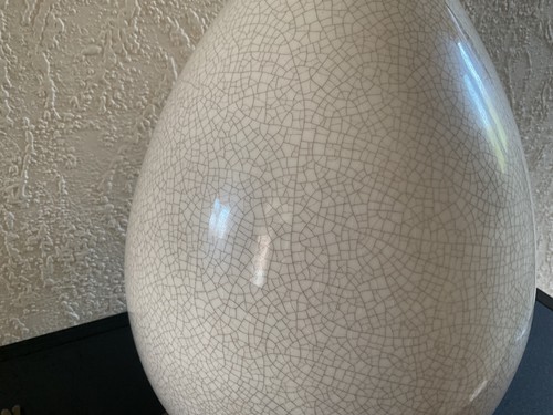 Vintage Large Crackle Glaze Table Lamp - Photo 2/6