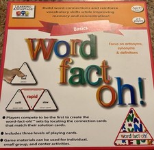 Learning Advantage Word Fact Oh Antonyms Synonyms Definitions Grade 2 Rare New