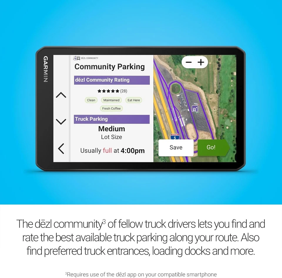 Garmin dēzlCam OTR725 7" GPS Truck Navigator with 1080p Dash Cam & Routing - Image 3 of 4