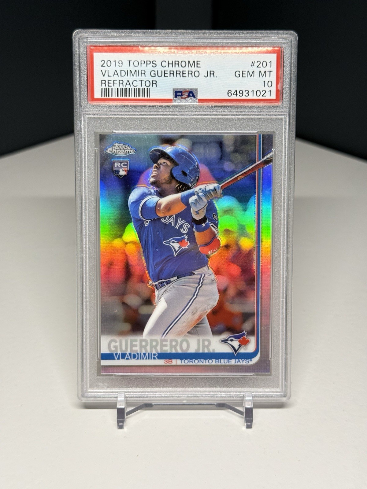 🔥2019 Topps Chrome Refractor #201 Vladimir Guerrero Jr RC Rookie PSA 10🔥