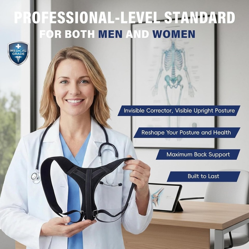 Posture Prime Weighted Posture Corrector - Neck & Back Alignment Trainer, Strap-Free, 3 Sizes For Men & Women - View #3