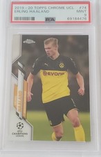 2019-20 Topps Chrome UCL Erling Haaland Rookie card #74 PSA 9. rookie card picture