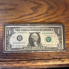 1977 $1.00  Bill Encapsulated Desk Ornament Paperweight Collectible B56185058 E