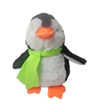 The Children's Place Penguin Plush Lime Green Scarf Stuffed Animal Toy 8" Soft