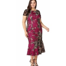 JS Collections EMBROIDERED LACE MIDI Mermaid Dress Size 12 NEW!!!