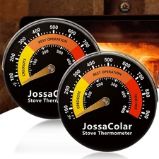 Wood Stove Thermometer Magnetic Pipe Thermometers Fireplace Temperature Gauge Fl