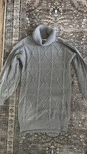 Hollister Sweater Dress Women's XS Gray Turtle Neck Cable Knit