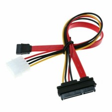 50cm SATA Combo 15 Pin Power and 7 pin Data Cable 4 pin Molex to Serial ATA Lead