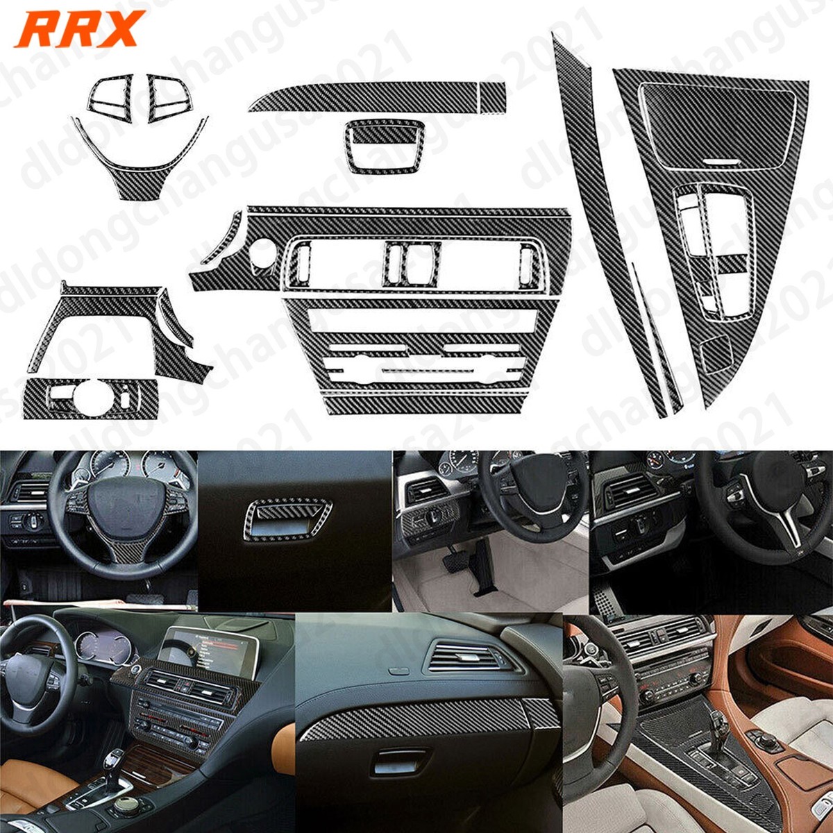 40Pcs Real Carbon Fiber Interior Kits Trim For BMW 6 Series M6 F12