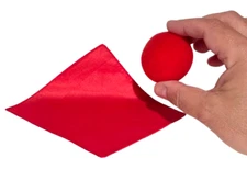 MAGIC 6" SILK TO CLOWN NOSE GAG Trick Joke Comedy RED 2" Sponge Foam Ball Set