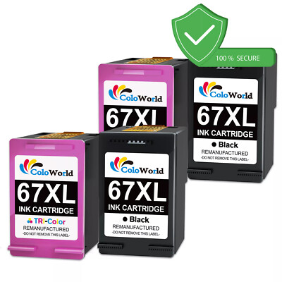 Black Color 67XL Ink Cartridge for HP 67XL Deskjet 2700 4155 4158 Envy 6000 6055