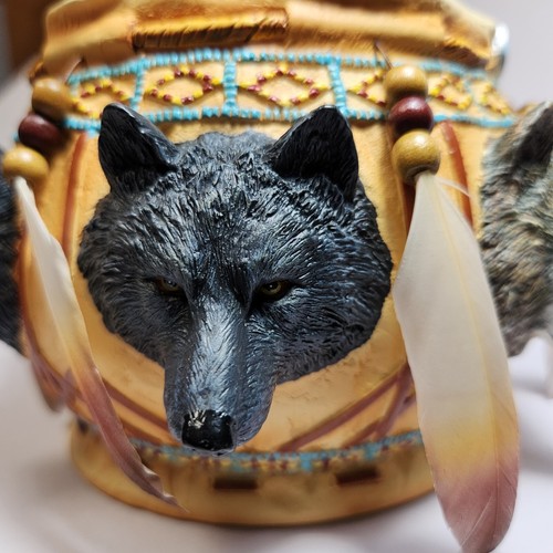 2005 BRADFORD EXCHANGE Sacred Keepsake Box SPIRIT OF THE WOLF Chuck Ren 1st - Picture 9 of 12